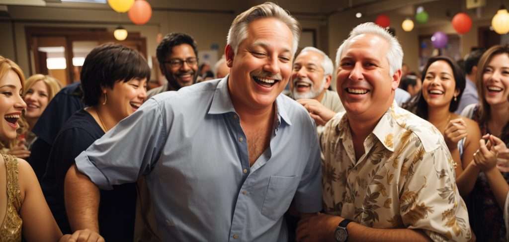 A man Laugh with friends